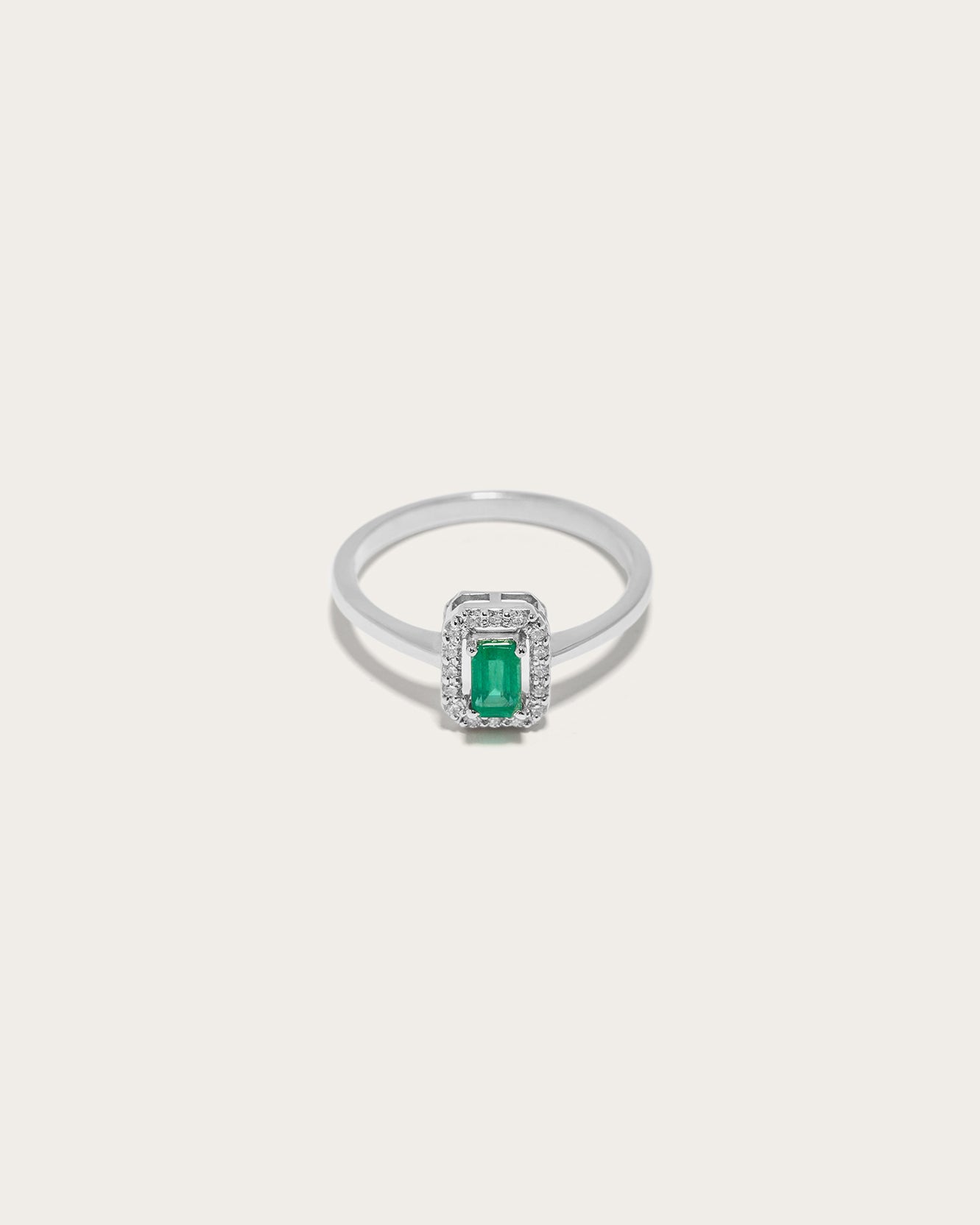 Emerald Square Sparkler Ring