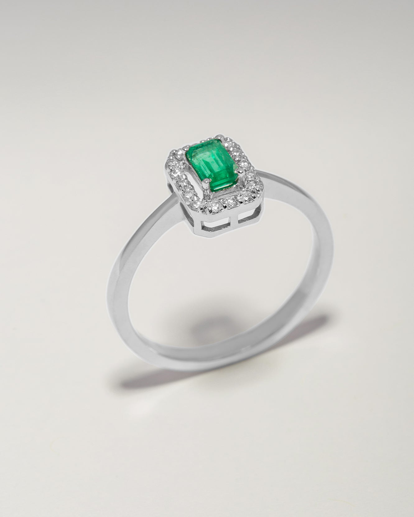 Emerald Square Sparkler Ring