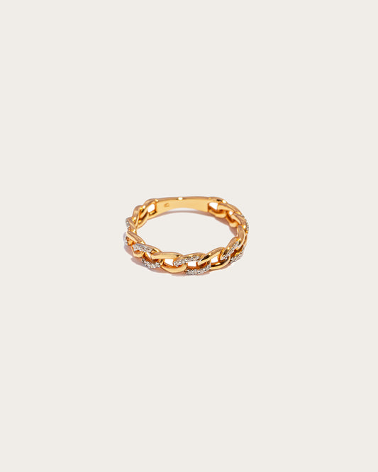 Rosy Gold Cuban Glitter Ring