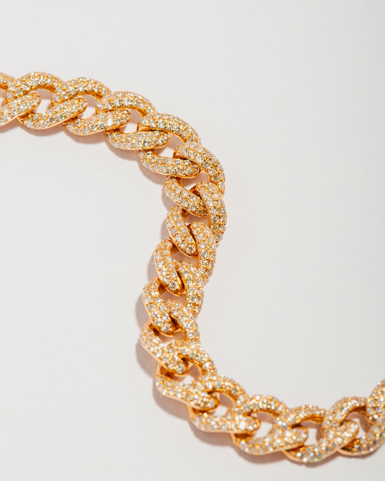 Golden Brilliance Cuban Bracelet Rose Gold