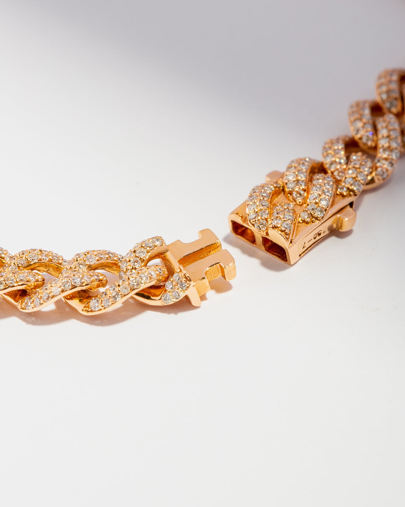 Golden Brilliance Cuban Bracelet Rose Gold