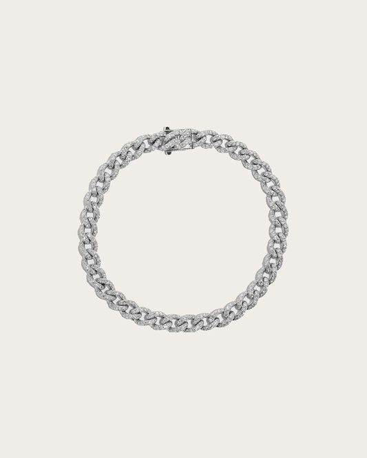 Enchanting Havana Full Diamond White Gold Bracelet